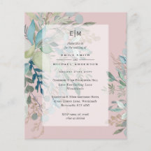 Dusty Pink Sage Wedding Ceremony and Reception Inv