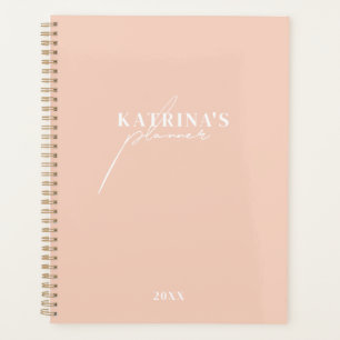 Dusty Pink Script Monthly Weekly Monthly Non Dated Planner
