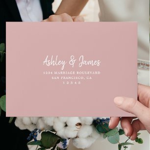 Dusty Pink Self-Addressed RSVP Envelope