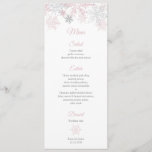 Dusty Pink & Silver Snowflakes Winter Wonderland Menu<br><div class="desc">Elegant winter wonderland wedding menu with dusty pink and silver snowflakes. Great for Christmas themed weddings,  New Year's Eve dinners and other seasonal & holiday events.</div>