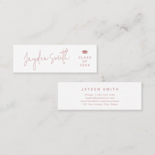 Dusty Pink Simple Modern Script Graduate Name Card
