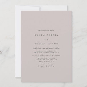 Dusty Pink Simple Script Wedding Invitation