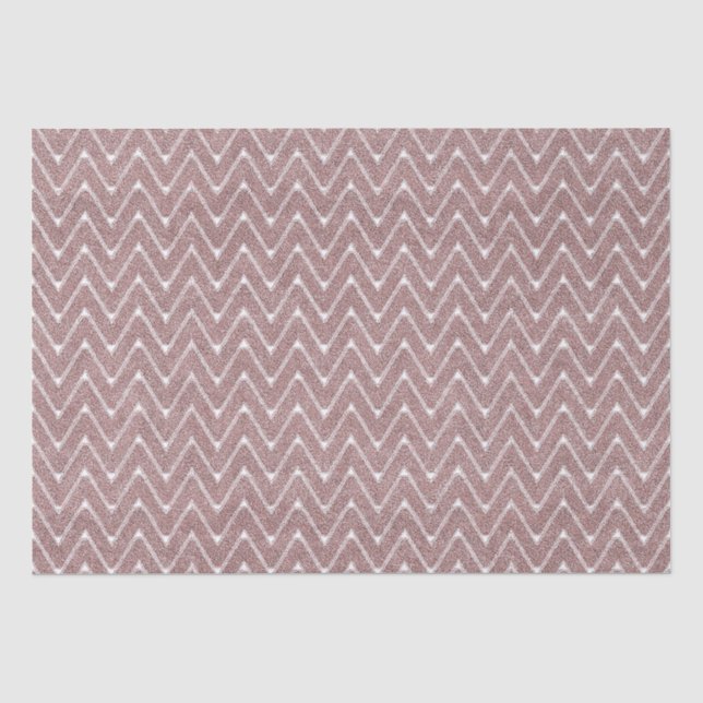 Dusty Pink Small Chevron Pattern Tissue Paper (Front)