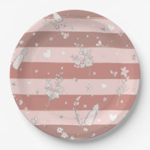 Dusty Pink Stripes Baby Girl Shower