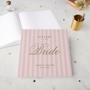 Dusty Pink Stripes Letters To The Bride Wedding Guest Book