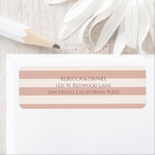 Dusty Pink Stripes Minimalist Return Address Label