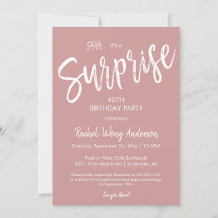 Dusty Pink Surprise Birthday Retirement Party Invitation