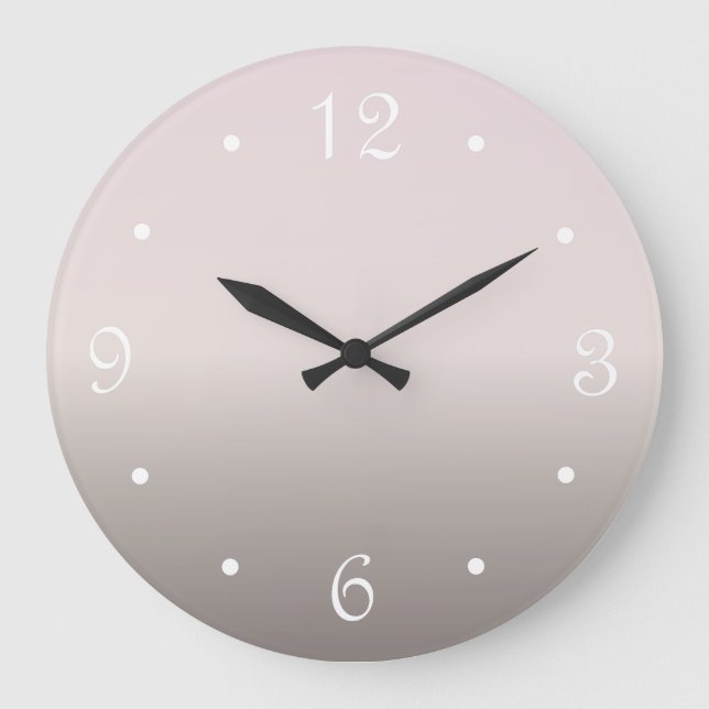 Dusty Pink Taupe Gradient Minimal  Large Clock (Front)
