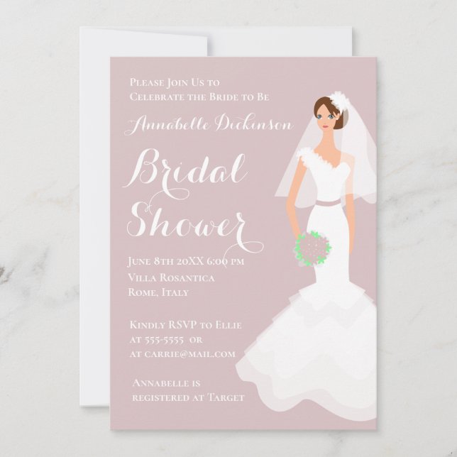 Dusty Pink Theme 2 Invitation (Front)