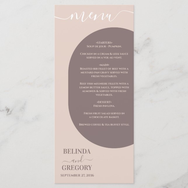 Dusty Pink We Do Minimalist Photo Wedding Menu (Front)