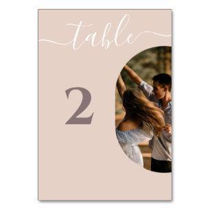 Dusty Pink We Do Minimalist Photo Wedding Table Number