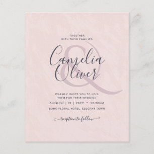 Dusty Pink Wedding Invitations Modern Budget Flyer