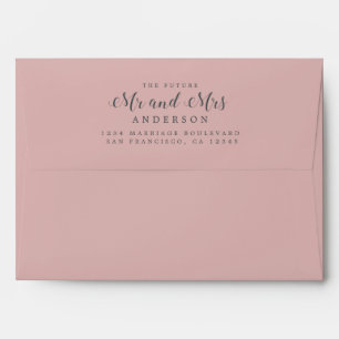 Dusty Pink Wedding Return Address Envelope