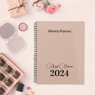Dusty Pink Weekly Monthly Business Planner