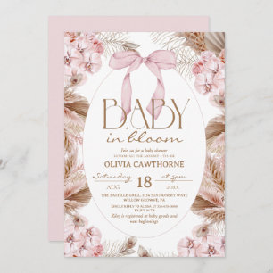  Dusty Pink Whimsical Baby Shower  Invitation