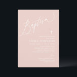Dusty Pink White Cross Girl Baptism Invitation<br><div class="desc">Dusty Pink White Cross Girl Baptism Invitation</div>