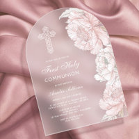 Dusty Pink White Peonies Arch First Communion