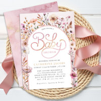Dusty Pink Wildflower Baby Shower Invitation – Ele