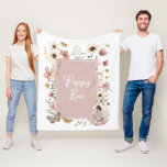 Dusty Pink Wildflower Fairy Princess Baby Girl Fleece Blanket<br><div class="desc">Inspired by the beloved fairy tale character "Thumbelina, " a sweet little fairy takes centre stage on this blanket. With her dainty wings and petite frame, she captures the essence of innocence and wonder that defines childhood. The exquisite floral display of boho wildflowers in soft, muted shades of blush, beige,...</div>