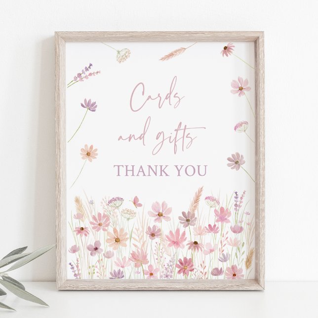 Dusty Pink Wildflowers Cards and Gifts Sign (Creator Uploaded)