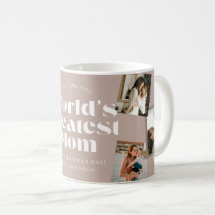 Dusty Pink World's Greatest Mom 6 Photo Collage Coffee Mug