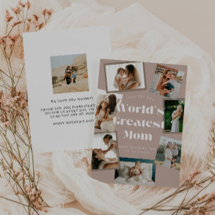 Dusty Pink World's Greatest Mom Photo Mother's Day Card