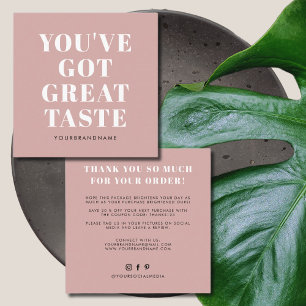 Dusty pink you've got great taste thank you square business card
