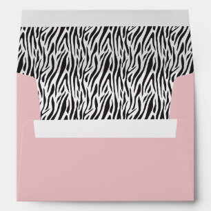Dusty Pink Zebra Print Sender and Return Address Envelope