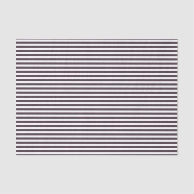 Dusty Plum and White Narrow Striped Pattern Tissue Paper (Front)