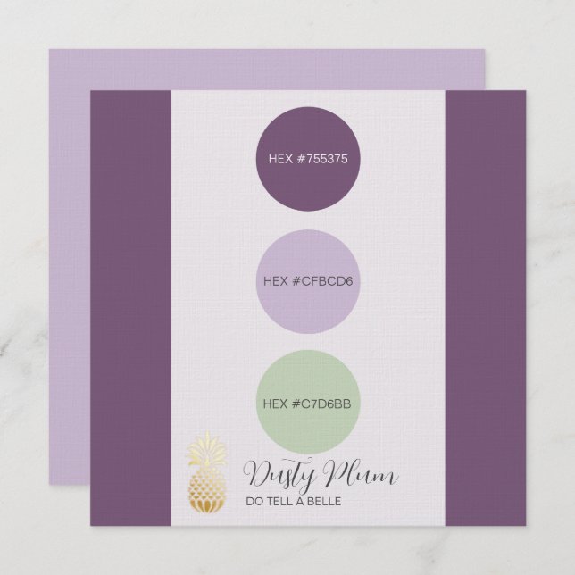 Dusty Plum Muted Colour Palette Card (Front/Back)