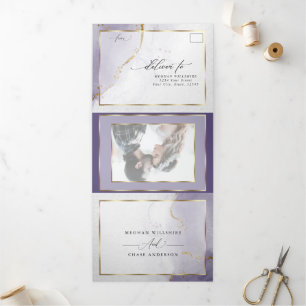 Dusty Plum Purple  Tri-Fold Invitation