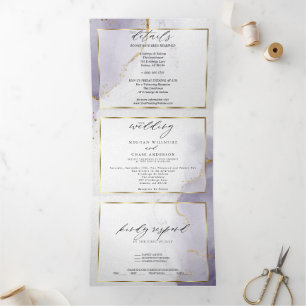 Dusty Plum Purple  Tri-Fold Invitation