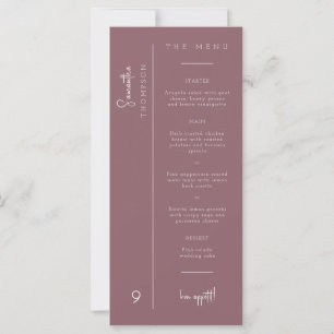 Dusty Purple Boho Wedding Thank You Placecard Menu