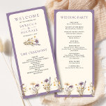Dusty Purple Boho Wildflower Wedding Program<br><div class="desc">Elegant wedding program featuring beautiful rustic wildflowers and modern typography.</div>