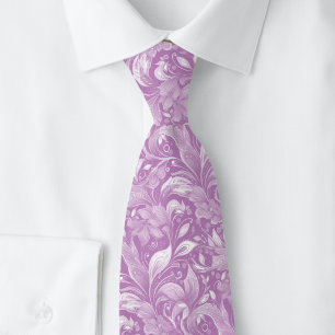 Dusty Purple Botanical Batik Tie