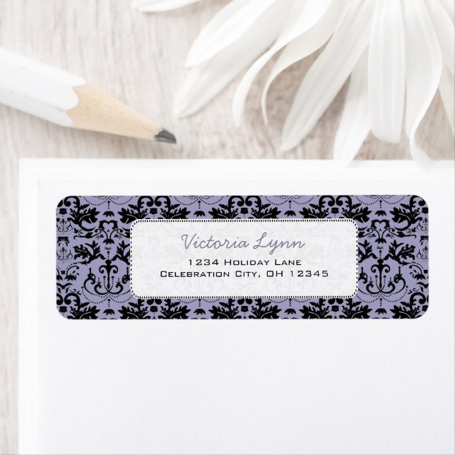Dusty Purple Chandelier Return Address Label (Insitu)