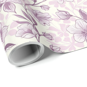 Dusty Purple Chinoiserie Decoupage Wrapping Paper