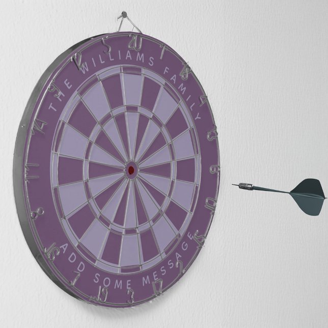Dusty Purple Custom Family Name & Message Classic  Dartboard (Creator Uploaded)