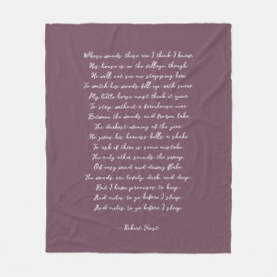 Dusty Purple Custom Poem Song Lyric Quote  Fleece Blanket