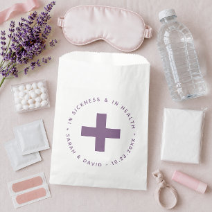 Dusty Purple Emergency Kit In Sickness & in Health Favour Bag