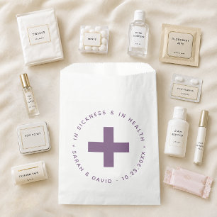 Dusty Purple Emergency Kit In Sickness & in Health Favour Bag