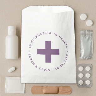 Dusty Purple Emergency Kit In Sickness & in Health Favour Bag