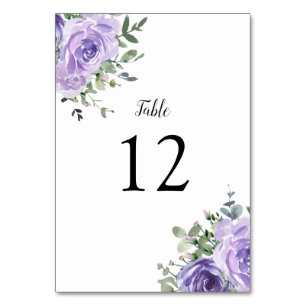 Dusty Purple Eucalyptus Botanical Table Number