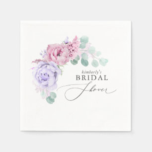 Dusty Purple Floral Baby / Bridal Shower Napkins