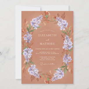 Dusty Purple Floral Ethereal Wedding Invitation