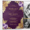 Dusty Purple Floral Gold Lace QR Code Wedding