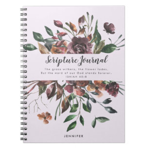 Dusty Purple Floral Personalised Scripture Journal