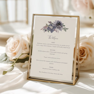 Dusty Purple Floral Watercolor Wedding Custom Menu
