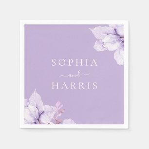 Dusty Purple Floral Wedding Napkin