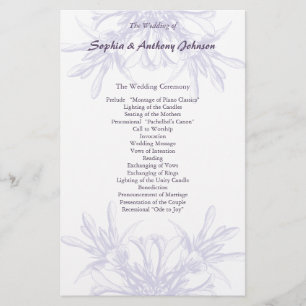 Dusty Purple Floral Wedding Program